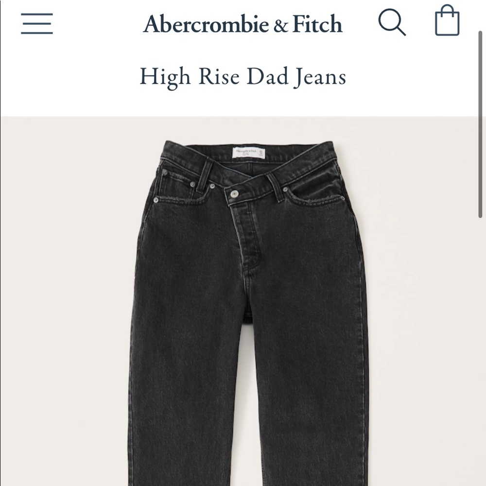 Abercrombie high rise dad Jean, asymmetric waist, black 12R